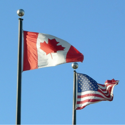 us and canada flags