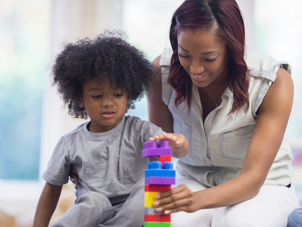 An RBT works directly with one of her students